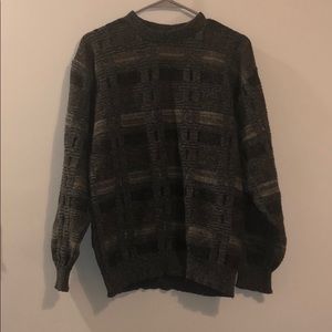 VINTAGE | Gray Patterned Grandpa sweater